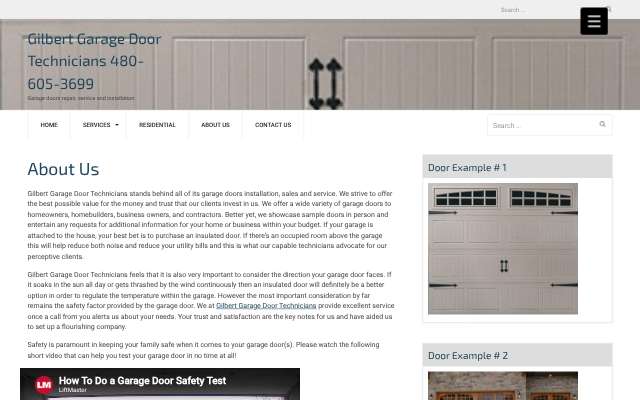 Gilbert Garage Door Technicians's page as the assistant saw it