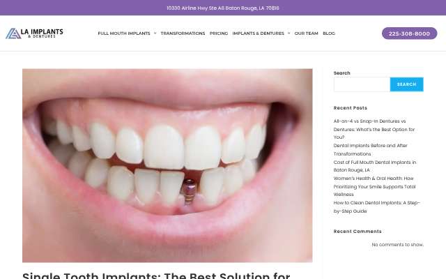 LA Implants & Dentures's page as the assistant saw it