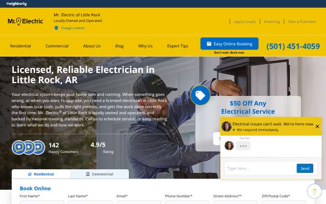 Mr. Electric of Little Rock's page as the assistant saw it