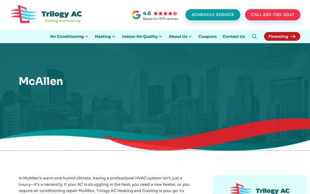 Trilogy AC Heating and Cooling's page as the assistant saw it