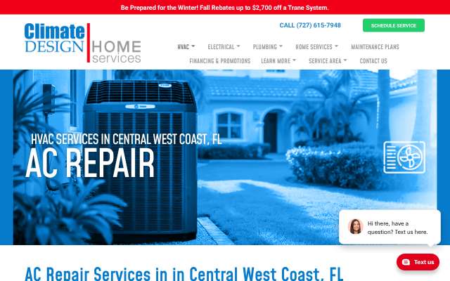 Climate Design Home Services's page as the assistant saw it