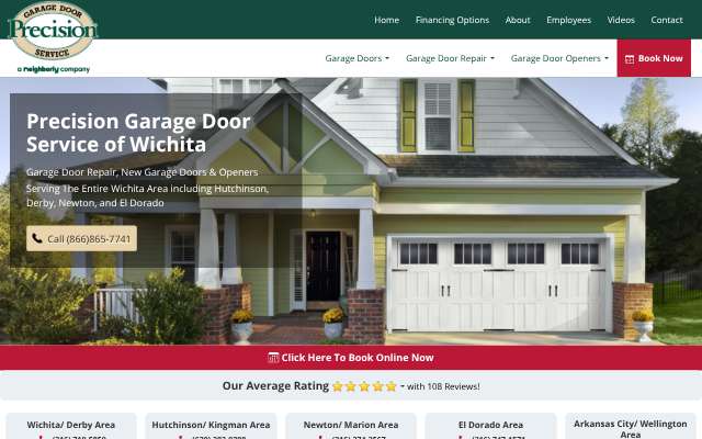Precision Garage Door Service of Wichita's page as the assistant saw it