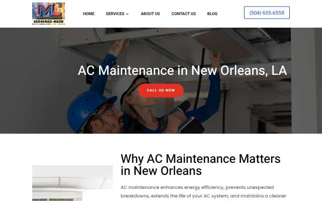 Men at Work AC Repair's page as the assistant saw it