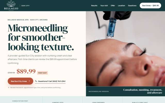Page cited for Bellagio Medical Spa