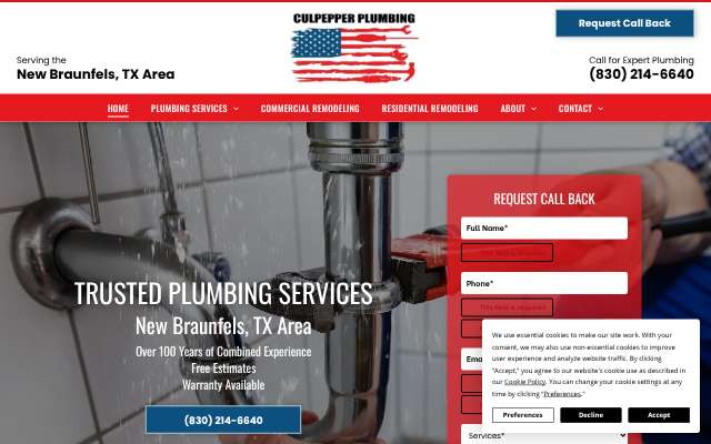 Page cited for Culpepper Plumbing Services