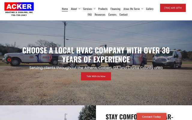 Acker Heating & Cooling (ackerheatcool.com)'s page as the assistant saw it