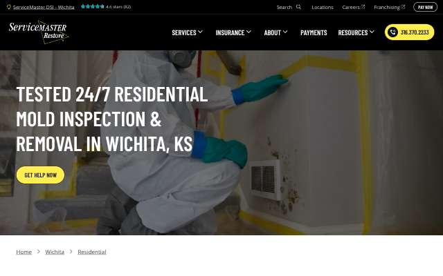 Page cited for ServiceMaster DSI - Wichita