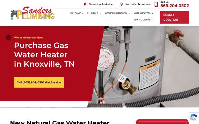 Sanders Plumbing Company's page as the assistant saw it