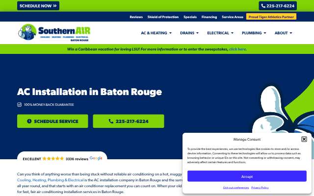 Southern Air, LLC's page as the assistant saw it