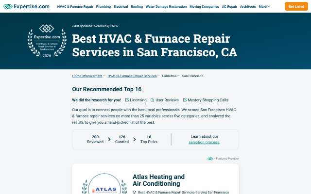 Associated Heating of S.F. INC.'s page as the assistant saw it