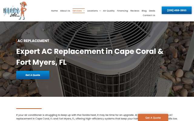 Nippy Air's page as the assistant saw it