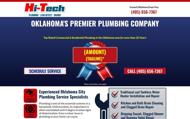 Hi Tech Plumbing's page as the assistant saw it