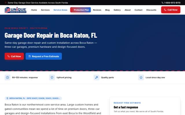 Page cited for Unique Garage Door Services