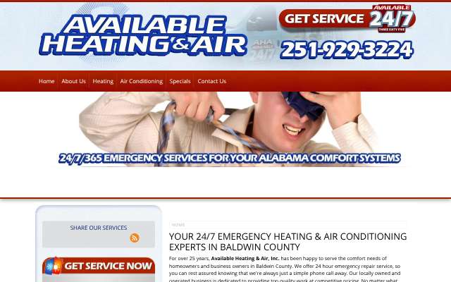 Available Heating & Air, Inc. (Fairhope Air Conditioning & Heat)'s page as the assistant saw it