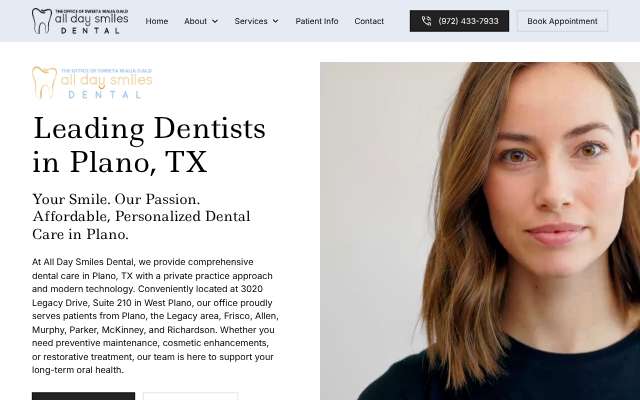 All Day Smiles Dental's page as the assistant saw it