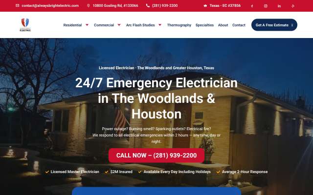 Always Bright Electric, LLC.'s page as the assistant saw it