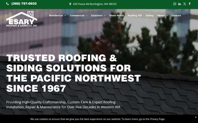 Esary Roofing & Siding's page as the assistant saw it