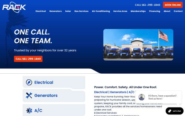 Rack Electric's page as the assistant saw it