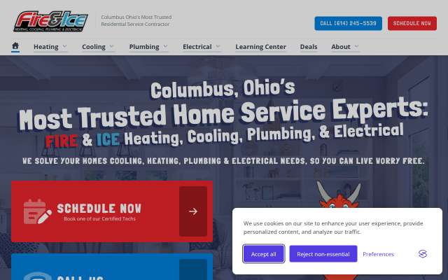 Fire & Ice Heating, Cooling, Plumbing & Electrical's page as the assistant saw it