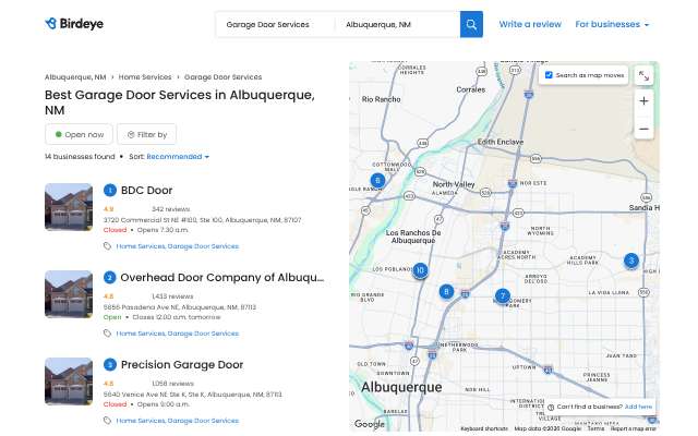 Page cited for Overhead Door Company of Albuquerque