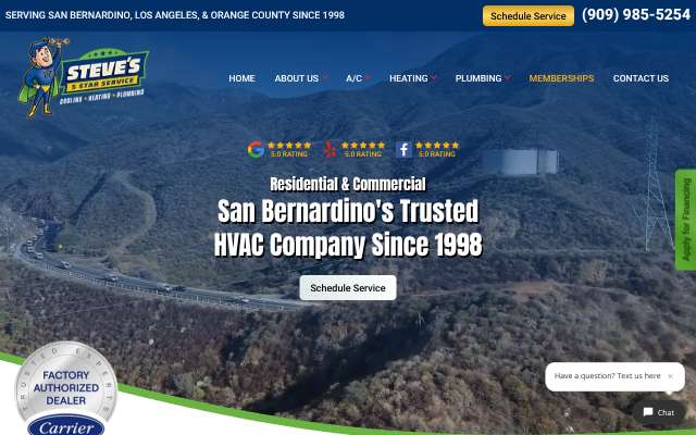 Steve's 5 Star Service's page as the assistant saw it