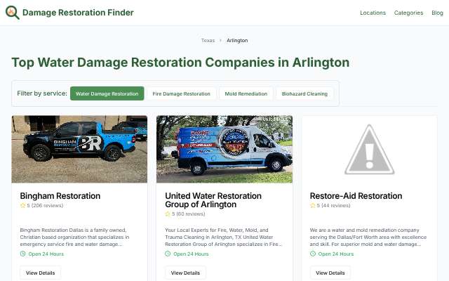 SERVPRO of East Arlington's page as the assistant saw it