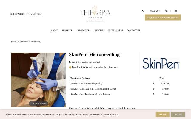 Dalton Derm (Spa on Cuyler)'s page as the assistant saw it