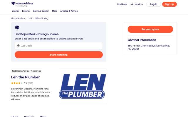 Page cited for Len The Plumber