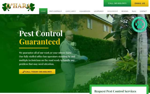 Page cited for O'Hara Pest Control