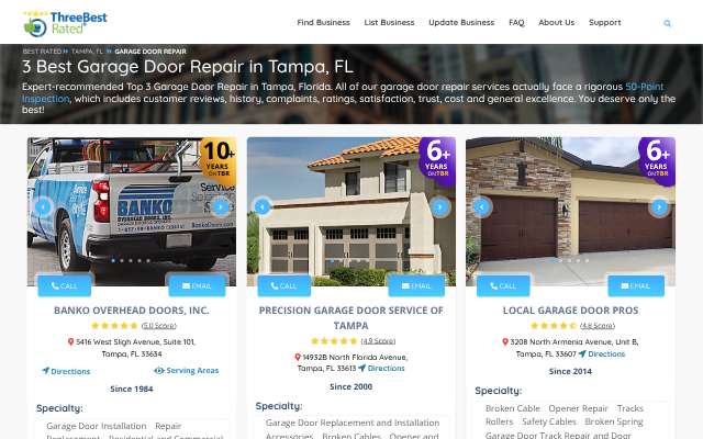 Duke's Garage Doors's page as the assistant saw it
