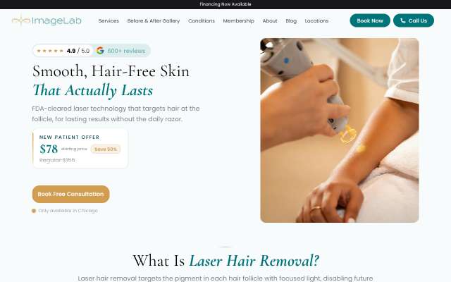 ImageLab Med Spa's page as the assistant saw it