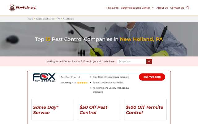 Terminix's page as the assistant saw it