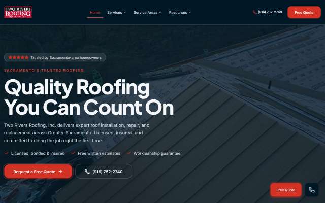 Page cited for Two Rivers Roofing