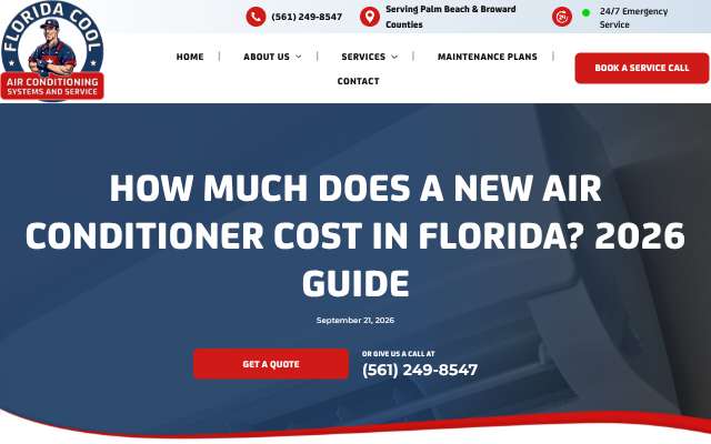 Florida Cool's page as the assistant saw it