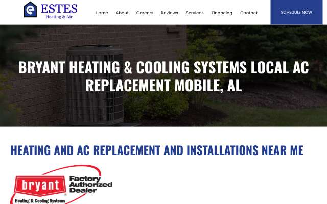 Estes Heating & Air Conditioning's page as the assistant saw it