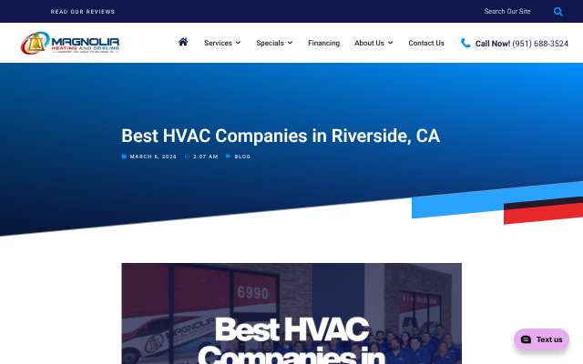 Hush Air Heating & Air Conditioning's page as the assistant saw it