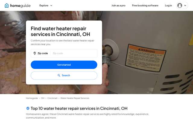 Midwestern Plumbing Service's page as the assistant saw it