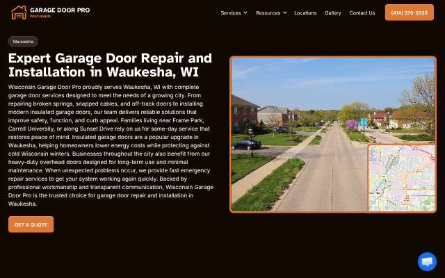 Wisconsin Garage Door Pro's page as the assistant saw it
