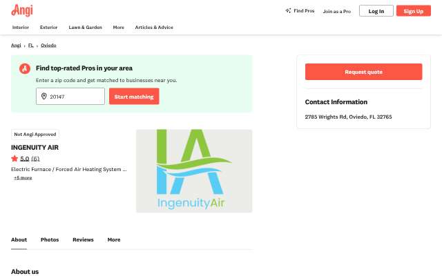 Page cited for Ingenuity Air