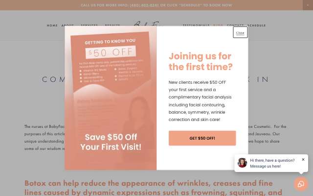 BabyFace LLC's page as the assistant saw it