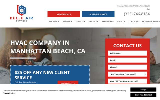 Belle Air Services's page as the assistant saw it