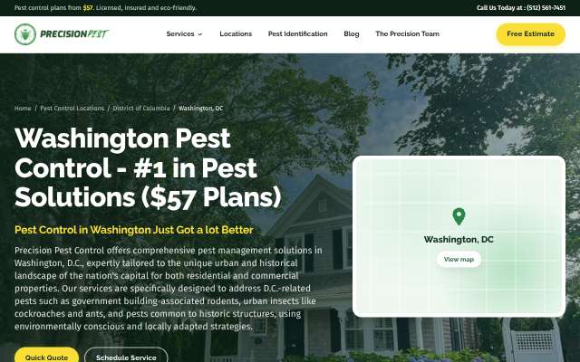 Precision Pest Control (Washington Pest Control)'s page as the assistant saw it