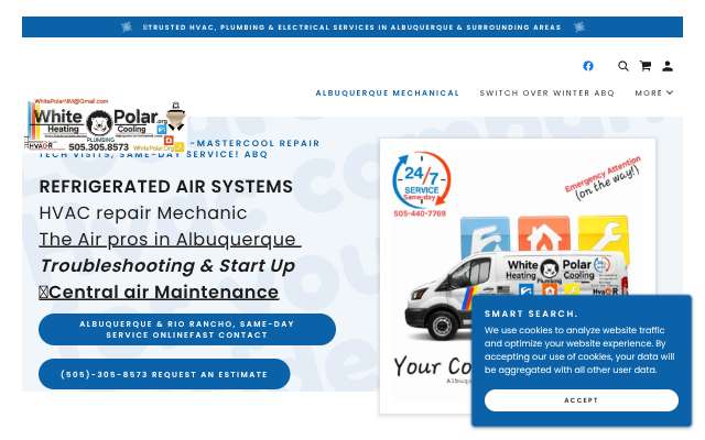 White Polar HVAC Company New Mexico's page as the assistant saw it