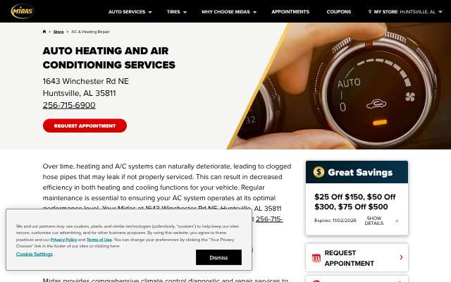 Midas's page as the assistant saw it
