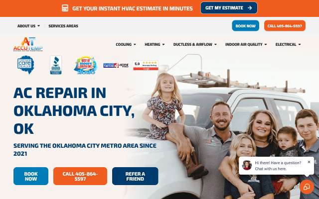AccuTemp Heating & Air's page as the assistant saw it