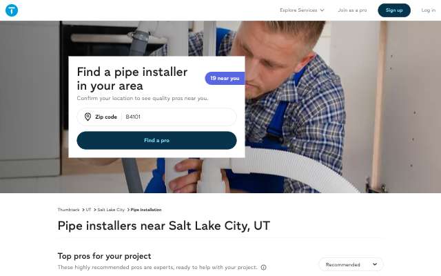 Rooter Plumbing of Salt Lake City's page as the assistant saw it