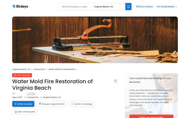 Page cited for Water Mold Fire Restoration of Virginia Beach