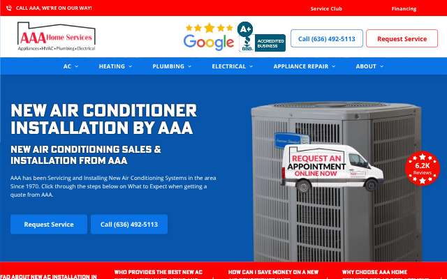 AAA Home Services's page as the assistant saw it