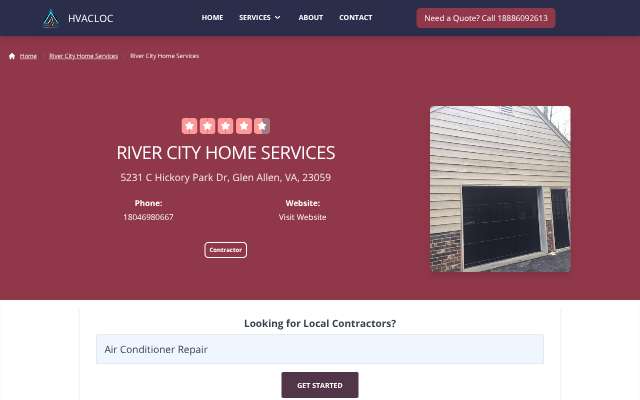 Page cited for River City Home Services