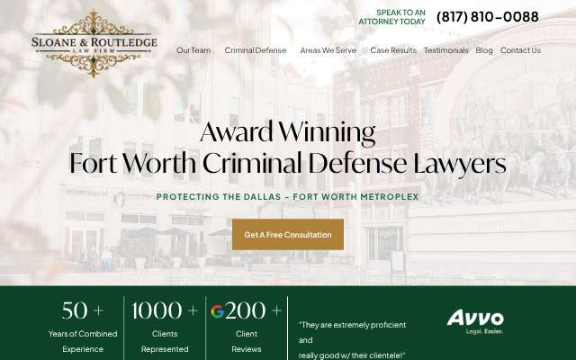 Sloane & Routledge Law Firm's page as the assistant saw it